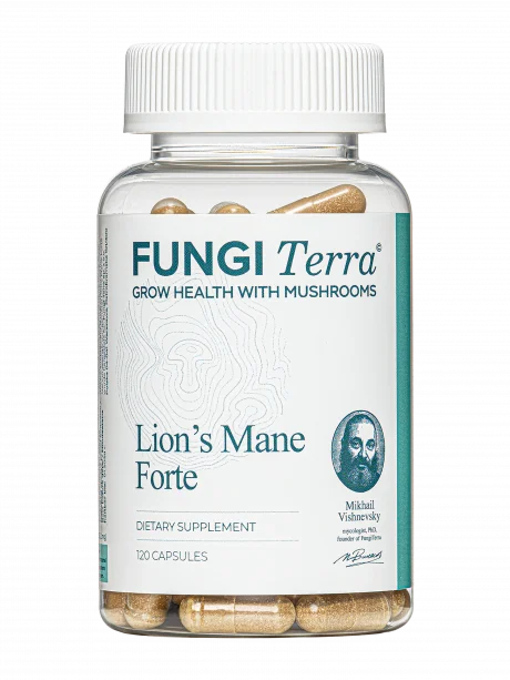 Lion's Mane Forte – 10:1 Hericium erinaceus Extract from Fruiting Bodies, Standardised to 30% Polysaccharides, with Garlic | 120 Vegan Capsules